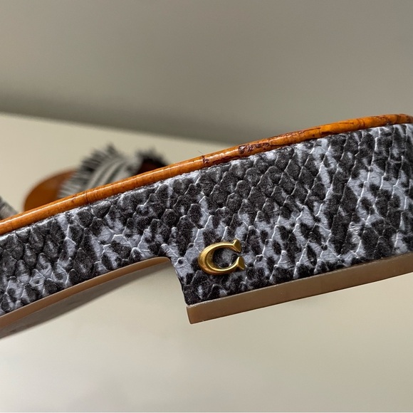 Coach Brayden Raffia Slip On Sandal Size 8 Resortwear Beach Vacation - Picture 8 of 8